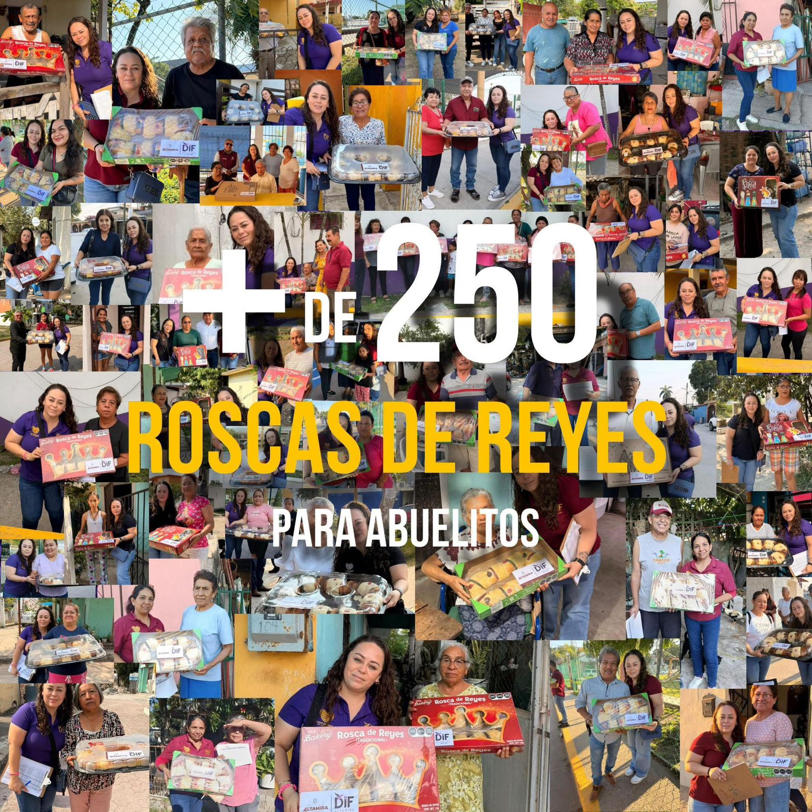 DIF Altamira comparte Rosca de Reyes con adultos mayores