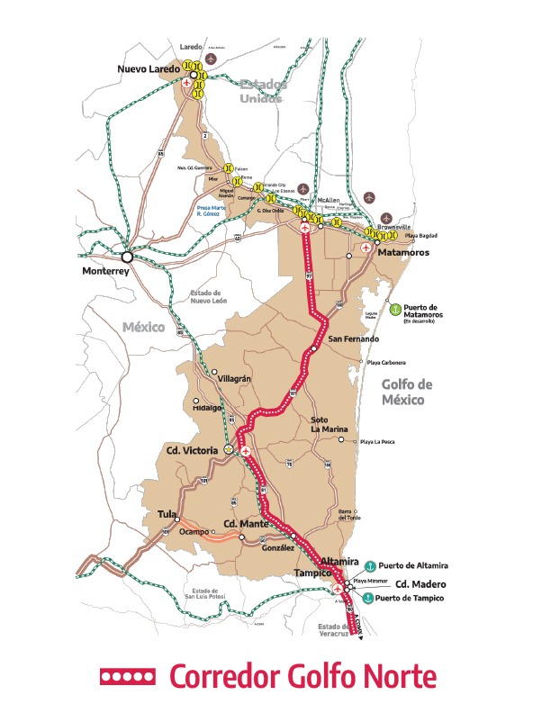 Corredor del Golfo Norte conectará todas las regiones de Tamaulipas