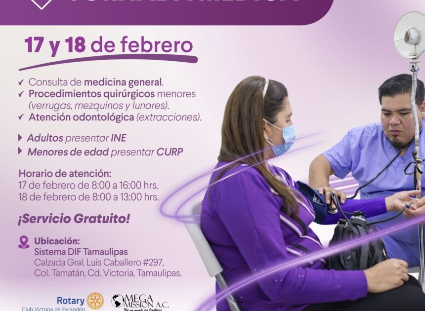 Invita DIF Tamaulipas a la jornada médica “Megamissions” para las familias de Victoria