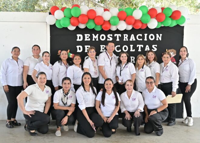 Fortalece DIF Tampico amor por la patria con Exhibición de Escoltas