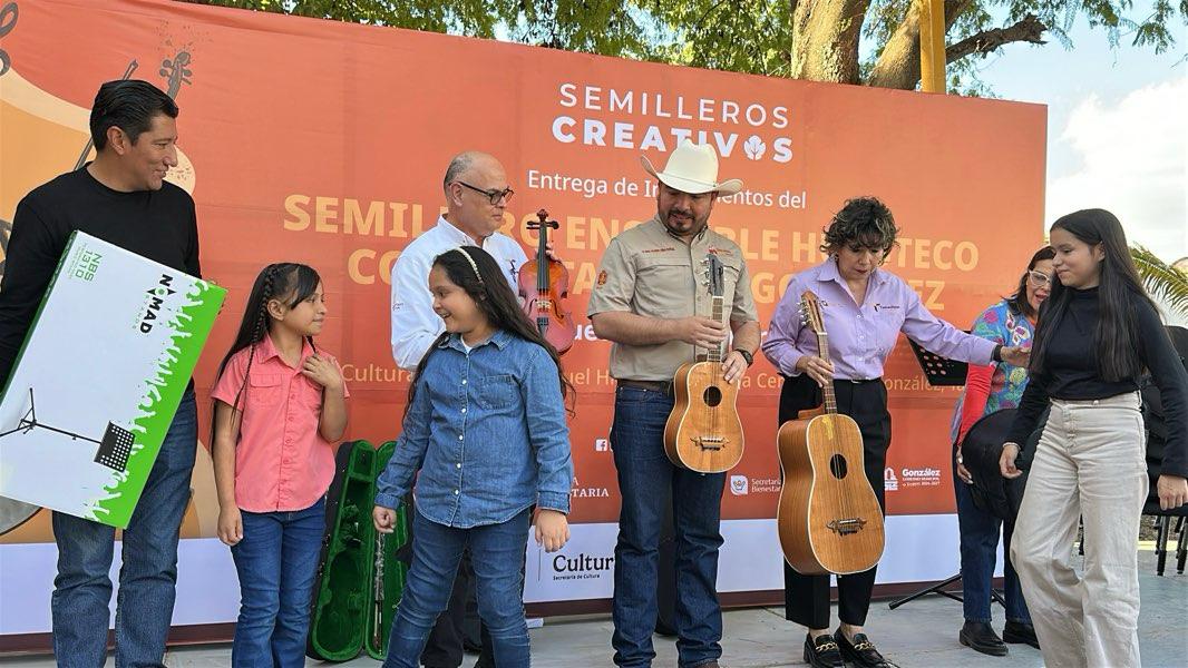 Arranca con nuevos instrumentos el Semillero de Música Huasteca en González