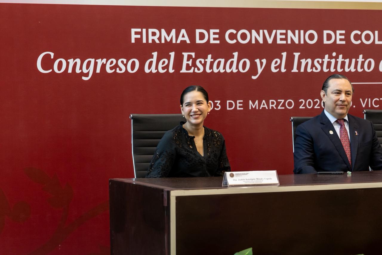 Celebran convenio de colaboración el Instituto de la Juventud y Congreso del Estado de Tamaulipas