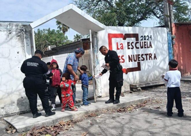 Refuerza Guardia Estatal de Género proximidad con niños y niñas en planteles de educación básica