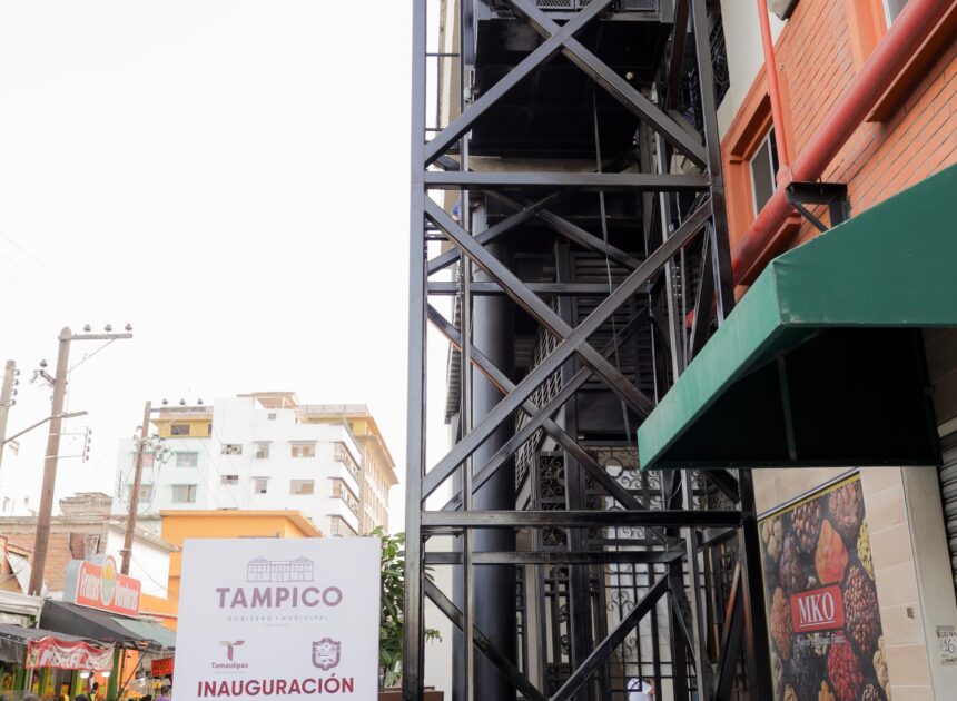 Entrega Mónica Villarreal nuevo elevador de carga en el Mercado Municipal de Tampico
