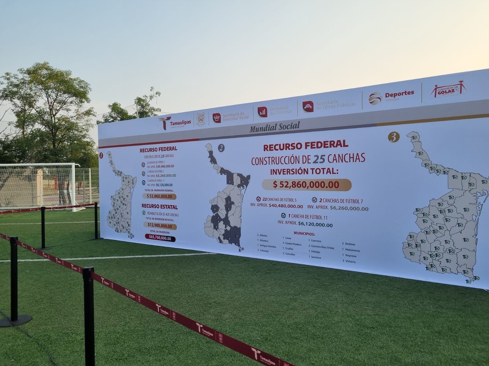 Mundial Social deja 26 canchas de futbol en Tamaulipas