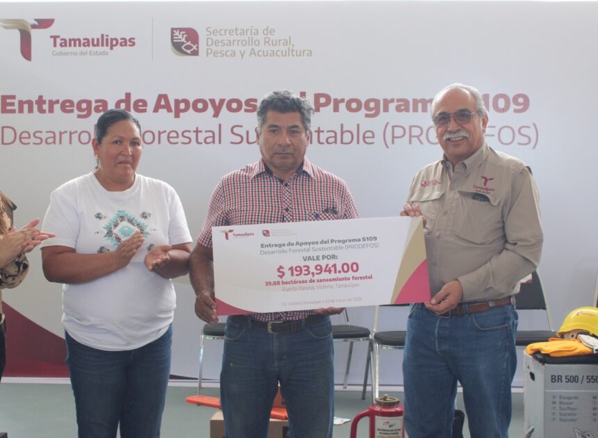 Entrega Gobierno estatal apoyos para fortalecer el sector forestal en Tamaulipas