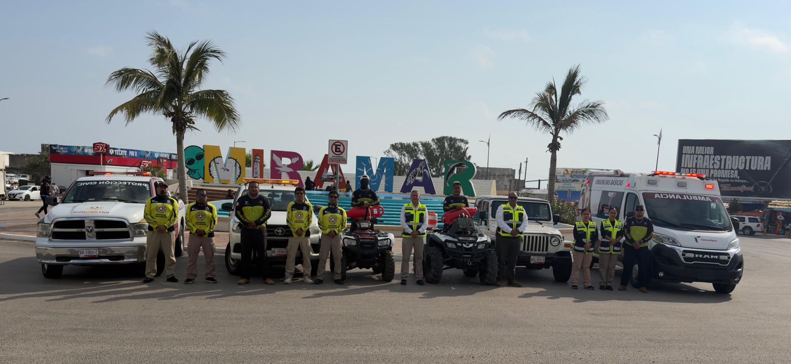 Refuerza Protección Civil Tamaulipas operativo de atención y seguridad en Playa Miramar durante periodo vacacional