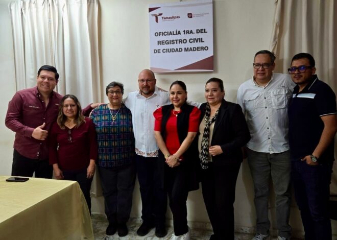 Realiza secretario general de Gobierno recorrido de supervisión en la Oficialía Primera del Registro Civil de Ciudad Madero