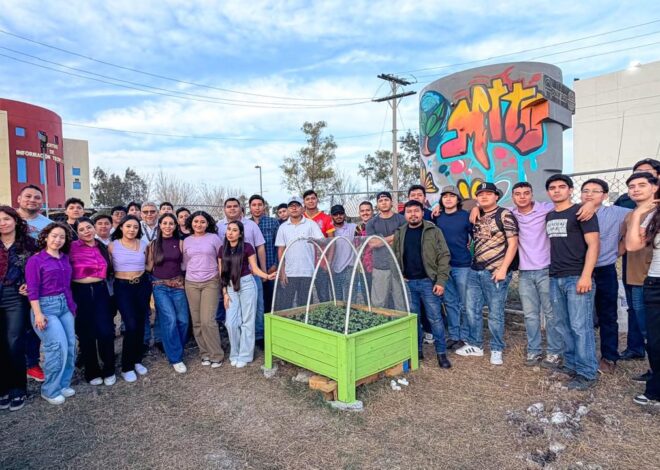 Fortalece UT Matamoros innovación ambiental con huerto tecnológico