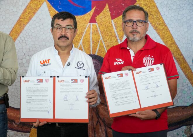 Firma la UAT alianza deportiva entre Correcaminos y el Club Necaxa de la Liga MX