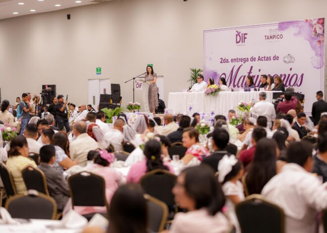 DIF Tampico y Ayuntamiento celebran la unión de 125 parejas y el fortalecimiento de las familias