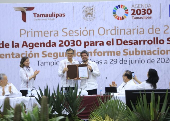 Reconocen liderazgo de Américo Villarreal por avances de Tamaulipas en la Agenda 2030