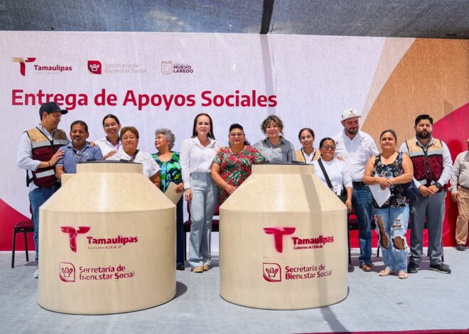 Entrega SEBIEN apoyos sociales en Nuevo Laredo