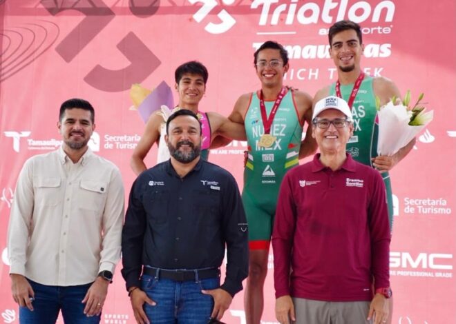 Conquistan el Triatlón Tamaulipas Eduardo Núñez y Fernanda Salazar
