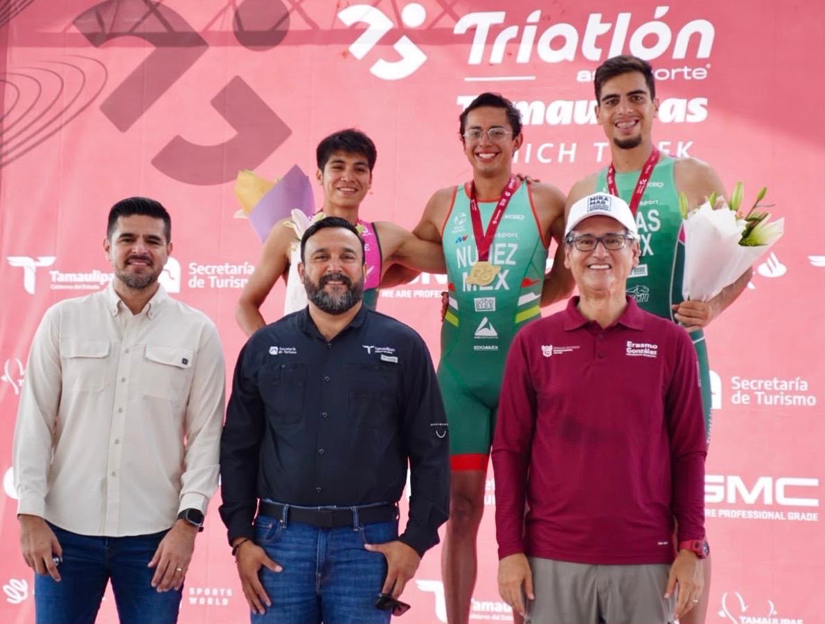 Conquistan el Triatlón Tamaulipas Eduardo Núñez y Fernanda Salazar