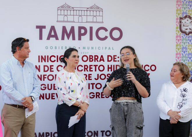 Arranca Mónica Villarreal pavimentación de dos vialidades en la zona norte de Tampico
